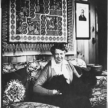 Eleanor Roosevelt and Fala at Val,Kill in Hyde Park