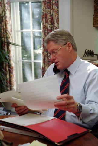 President Clinton Makes Phone Calls