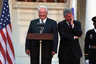 Bill Clinton and Boris Yeltsin