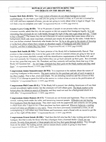 Senate Debate Points