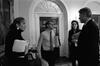 Scheduling meeting President Clinton speaks with Billy Webster, Stephanie Streett, and Anne Walley following a scheduling meeting.