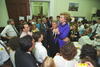 Health care "war room" First Lady Hillary Rodham Clinton addressing staff in the health care "war room" in the Old Executive Office Building (OEOB) after President Clinton's joint address to Congress regarding health care
