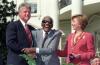 President Clinton and Hillary Rodham Clinton award Ray Charles a National Medal of Arts on the South Lawn