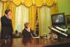 Space Shuttle Crew in Orbit President Clinton and Vice President Al Gore speak with Space Shuttle Crew in orbit. NASA Administrator, Dan Goldin is present in the Oval Office in the White House. The President and Vice President look at a television that shows the astronauts in space