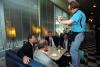 Stella's Diner President Clinton, Vice President Al Gore, Leon Panetta, and Dan Glickman have lunch at Stella's Diner in Des Moines, Iowa. A waiter stands on a chair and pours a milk shake into a glass