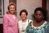 United Nations Conference on Women First Lady Hillary Rodham Clinton pictured with Donna Shalala and Leila Bourtros-Ghali at the Beijing Commodities Center for the Colloquium on Women and Health Security in Beijing, China