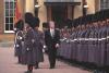 Buckingham Palace President Clinton and Prince Philip inspect the Queen's Guard at Buckingham Palace, London