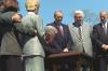 Anti-Terrorism Bill Signing Ceremony President Clinton signs S. 735 "The Anti-Terrorism and Effective Death Penalty Act of 1996" at the White House