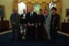 U2 met President Clinton in the Oval Office while on their "Popmart" tour.