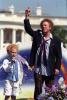 Art Garfunkel and his son James perform on the South Lawn for the annual Easter Egg Roll