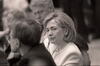 "Looking toward China in the 21st Century," at the Shanghai Library Black and white photograph. President Clinton and First Lady Hillary Rodham Clinton participate in a group discussion: "Looking toward China in the 21st Century," at the Shanghai Library in Shanghai, China