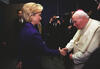 Hillary Rodham Clinton greets His Holiness, Pope John Paul II Hillary Rodham Clinton greets His Holiness, Pope John Paul II in St. Louis, Missouri,