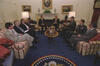 President Clinton meets with Sec. William Cohen, Sandy Berger, Gen. Henry "Hugh" Shelton, Gen, Donald Kerrick, Leon Fuerth, Jim Steinberg, and John Podesta concerning Kosovo