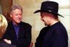 President Clinton talks with musician Garth Brooks at the White House prior to the VH1 Save the Music concert