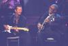 Rock guitarist legend Eric Clapton performs along side Blues legend B.B. King at "The Concert of the Century for VH-1 Save the Music" on the South Lawn