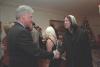 President Clinton greeting musician Todd Rundgren at a Christmas party in the White House.