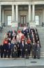 President Clinton joins Neal Lane and the staff of the Office of Science and Technology for a group photo outside on the steps of the Eisenhower Executive Office Building (EEOB)