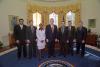 President Clinton joins the staff of the Clerk's Office for a group photo in the Oval Office