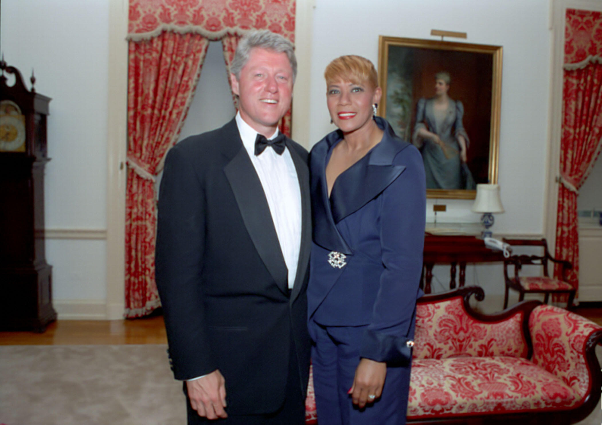 President Clinton poses for a photograph with Olympian, Wilma Rudolph