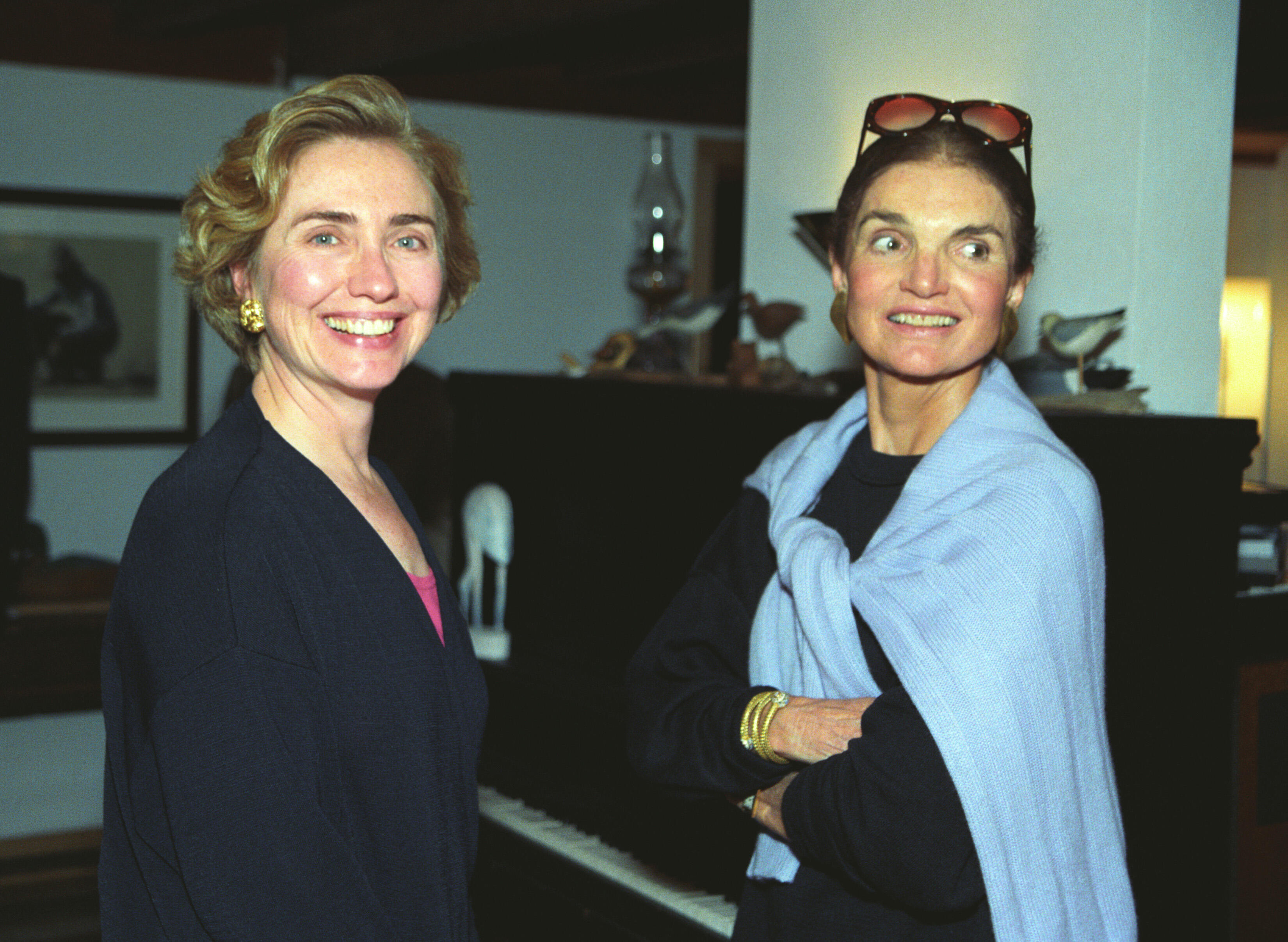 First Lady Hillary Rodham Clinton with Former First Lady Jacqueline Kennedy Onassis at the Outermost Inn in Martha’s Vineyard, Massachusetts