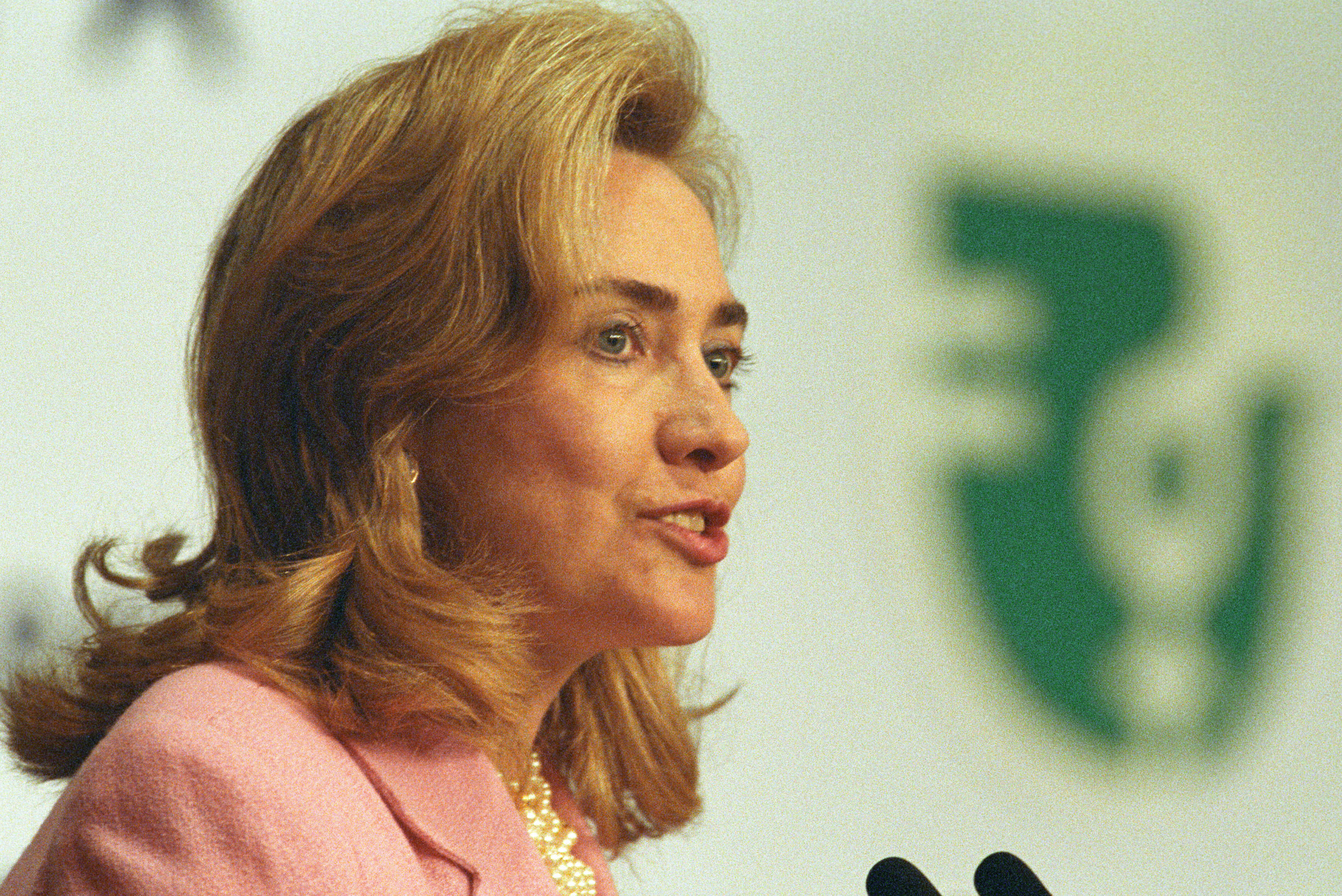 Hillary Rodham Clinton addresses the Colloquium on Women and Health Security in Beijing, China